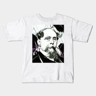 Charles Dickens Black and White Portrait | charlles dickens artwork 4 Kids T-Shirt